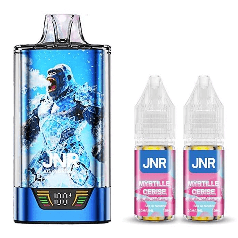 Puff jnr kit gorilla x + 2x10ml - 20mg blue razz cherry