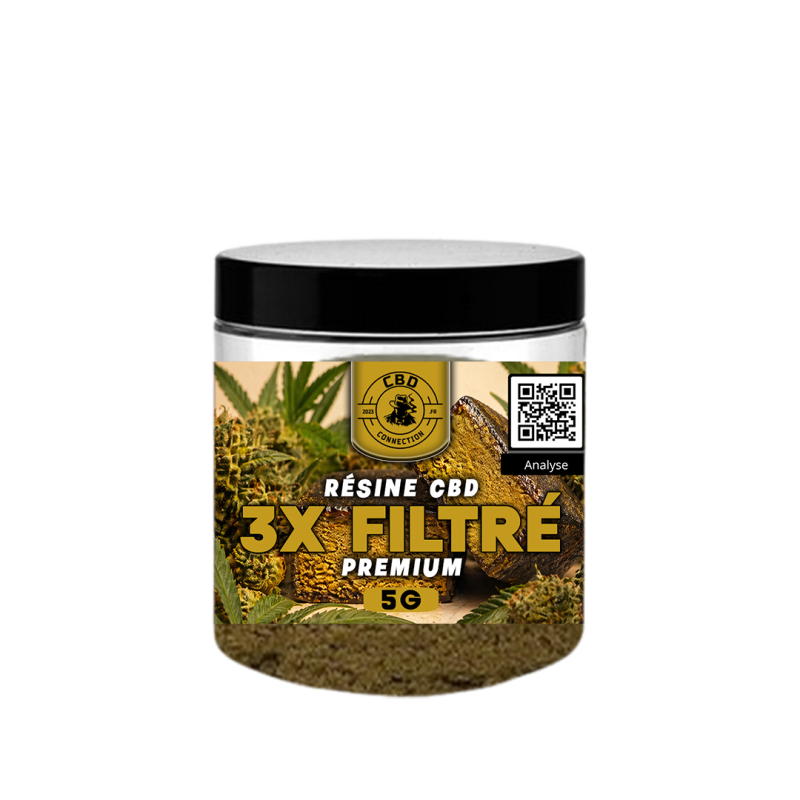 Pot 5grs le chanvre tricolore - pollen / résine - cbd résine de cbd le filtré